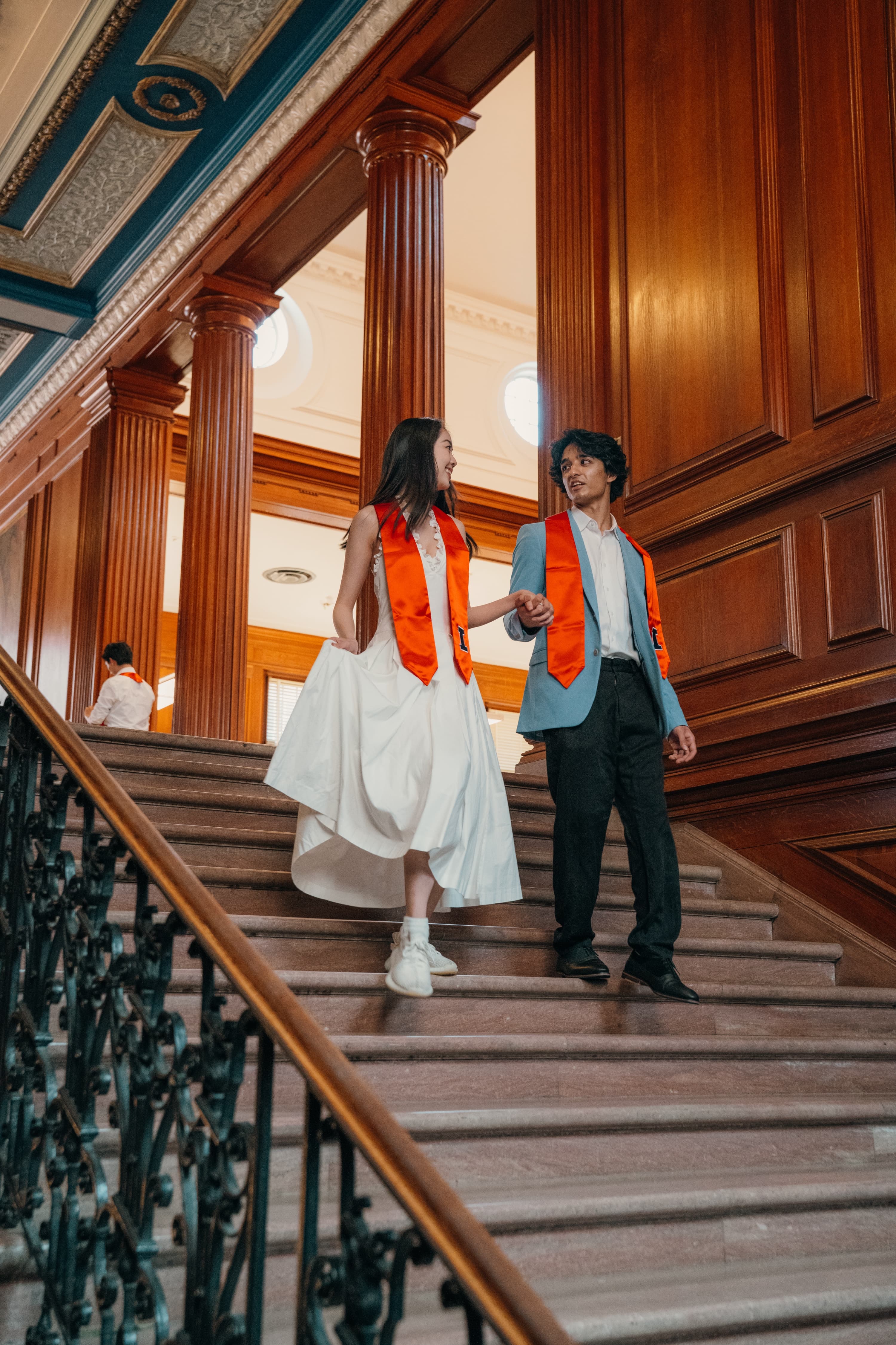 Graduation portrait on campus